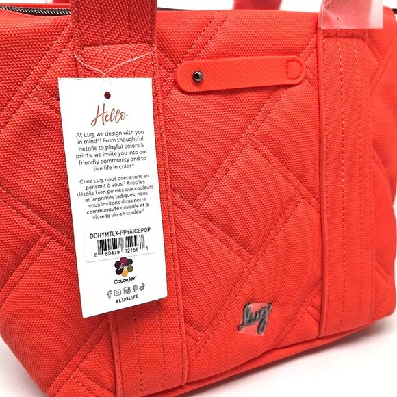 Lug Matte Luxe Dory Medium Crossbody with Tote Handles Orange - Picture 8 of 10
